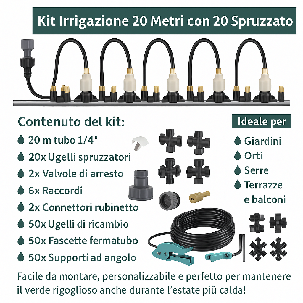 Dispositivo di Irrigazione: Kit con Tubo e Valvole