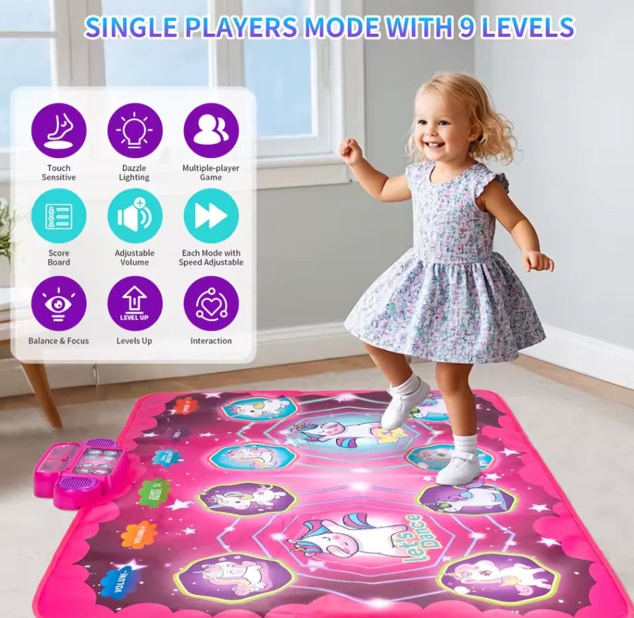 Elektronische Tanzmatte für Kinder – Mit Bluetooth & 9 Stufen voller Spaß! 🎶