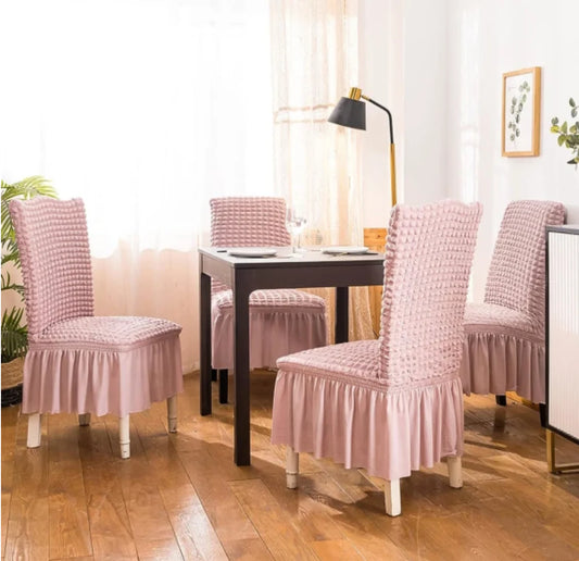 Seersucker Stoelhoezen met Rokdetail - Perfect voor Bruiloften, Feesten en Home Decor