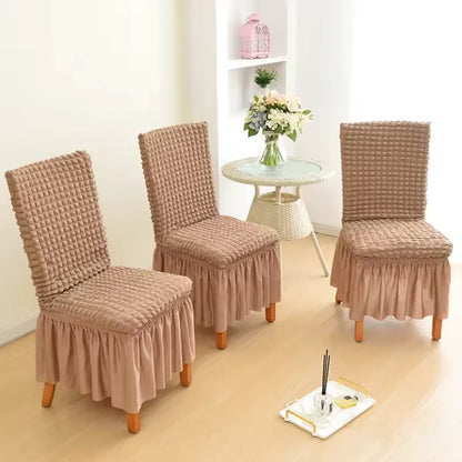 Seersucker Stoelhoezen met Rokdetail - Perfect voor Bruiloften, Feesten en Home Decor